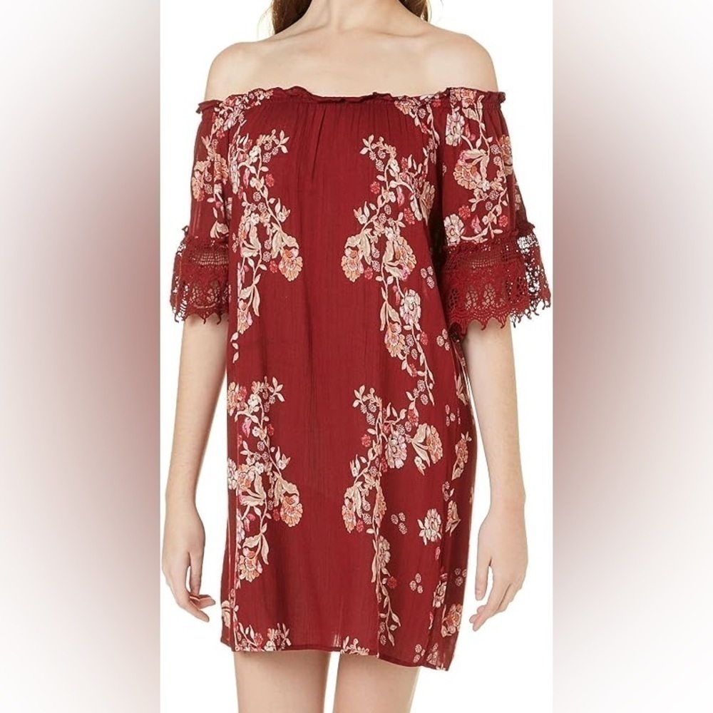 Angie Bohemian Off The Shoulder Mini Dress Sz L